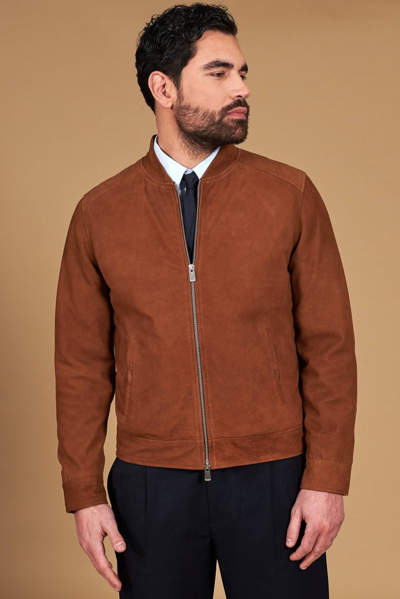 Lederfarben lederjacke wildleder mit...