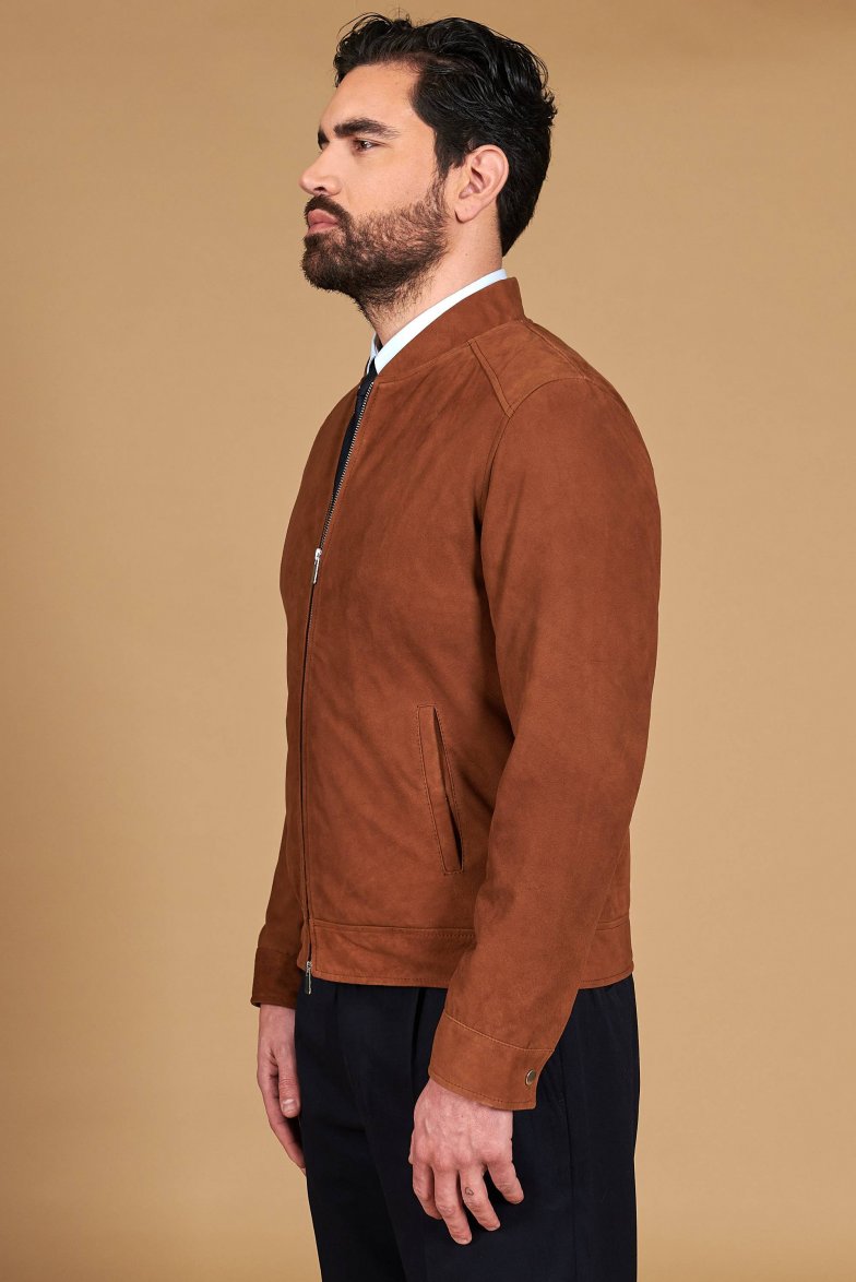 Lederfarben lederjacke wildleder mit...