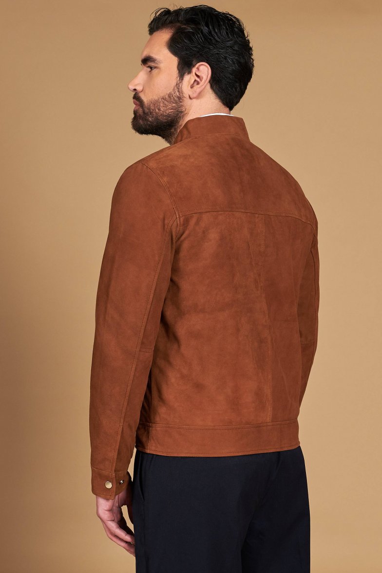 Lederfarben lederjacke wildleder mit...