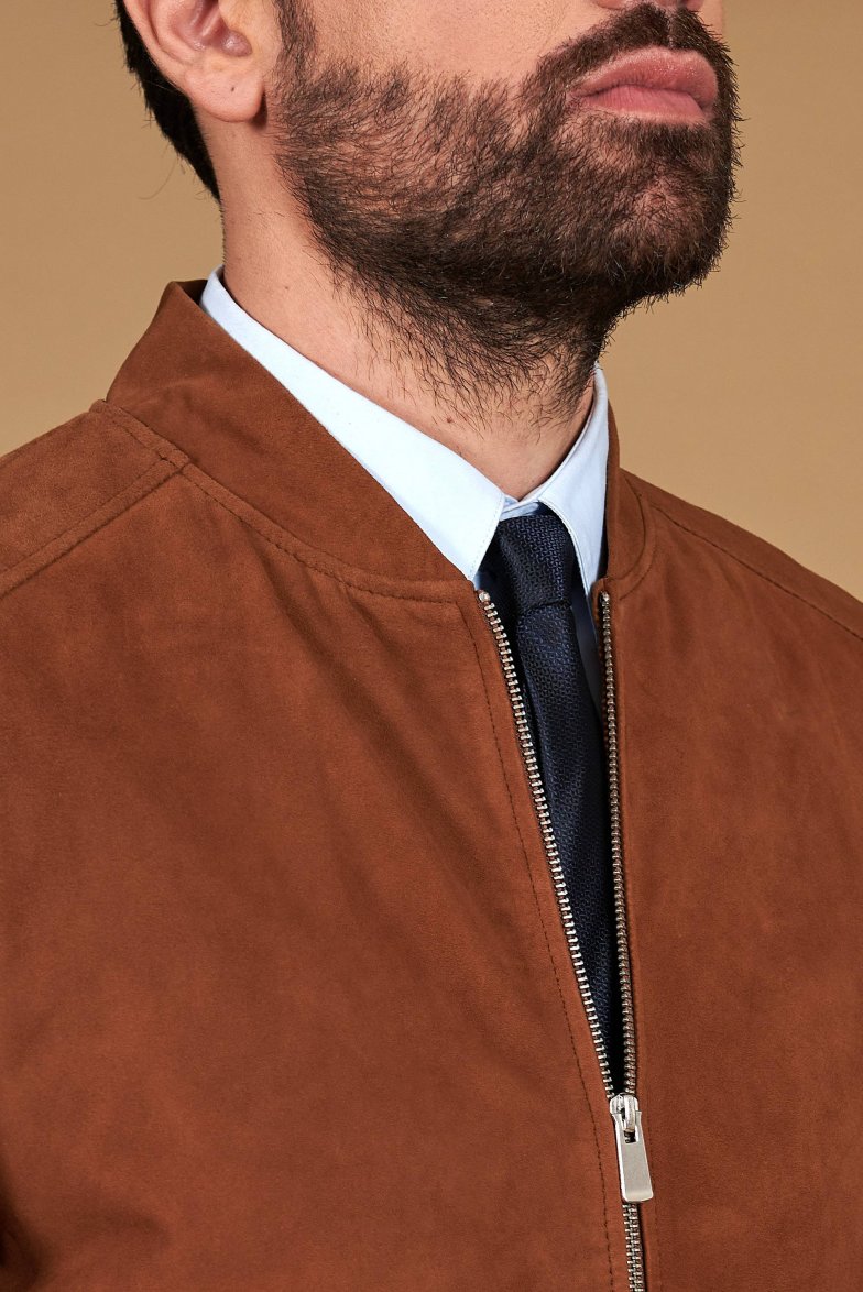 Lederfarben lederjacke wildleder mit...