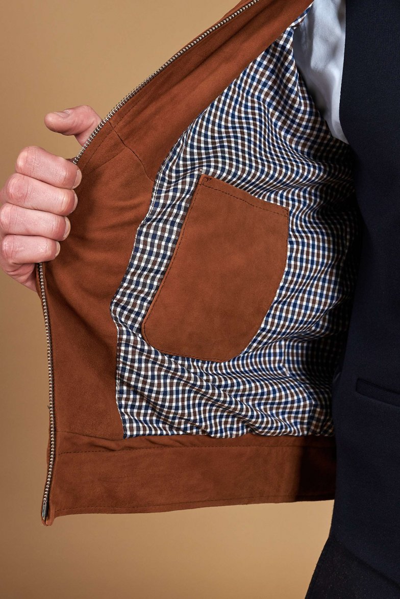 Lederfarben lederjacke wildleder mit...