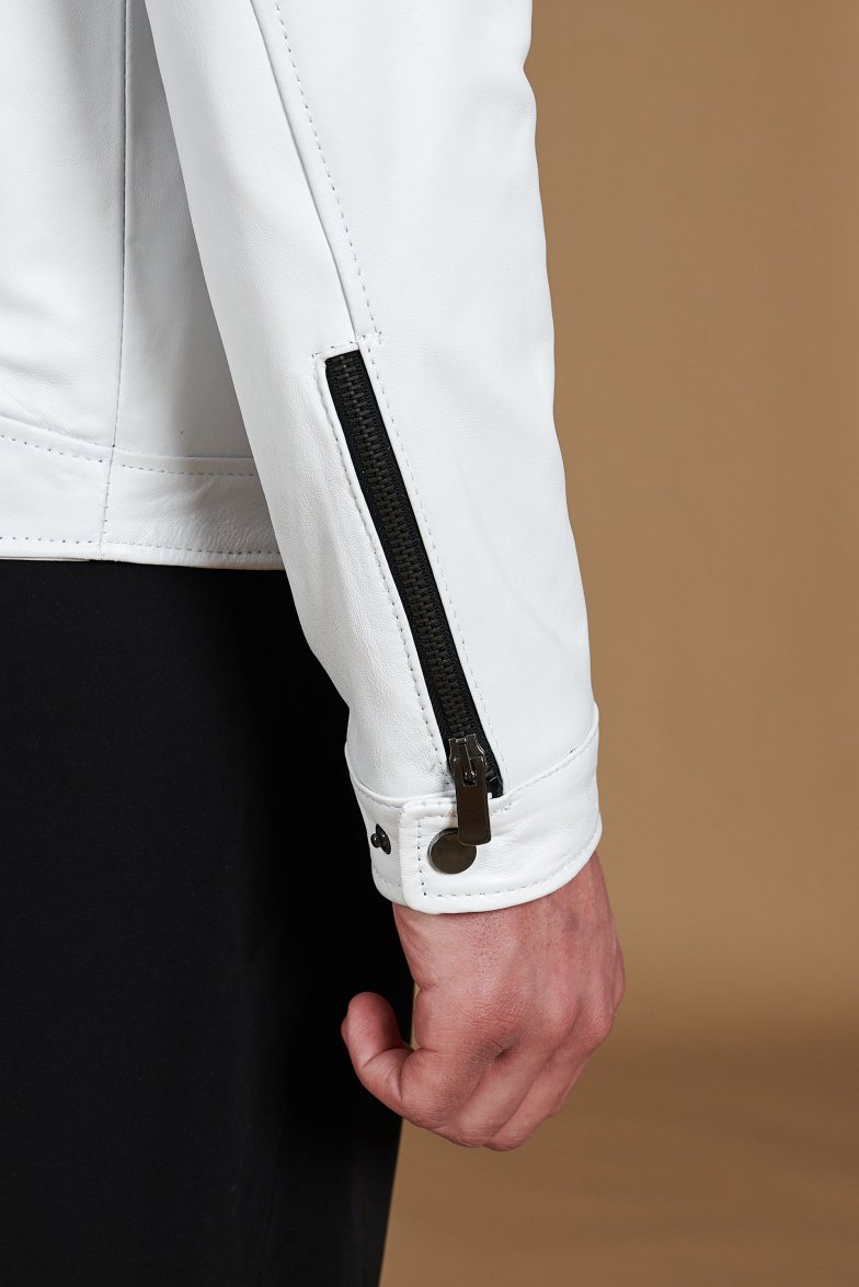 Weiße lederjacke nappaleder...