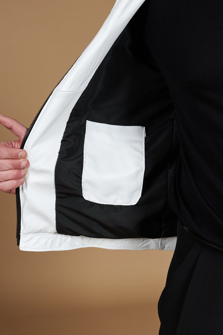 Weiße lederjacke nappaleder...