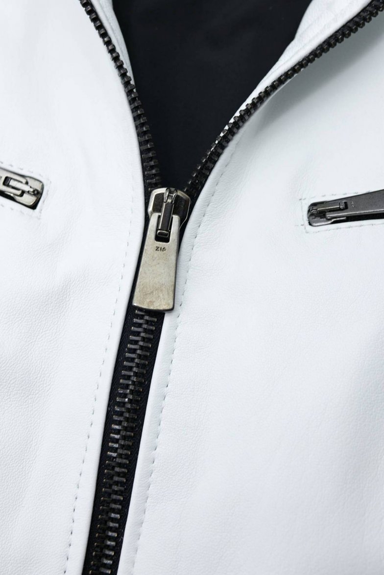 Weiße lederjacke nappaleder...