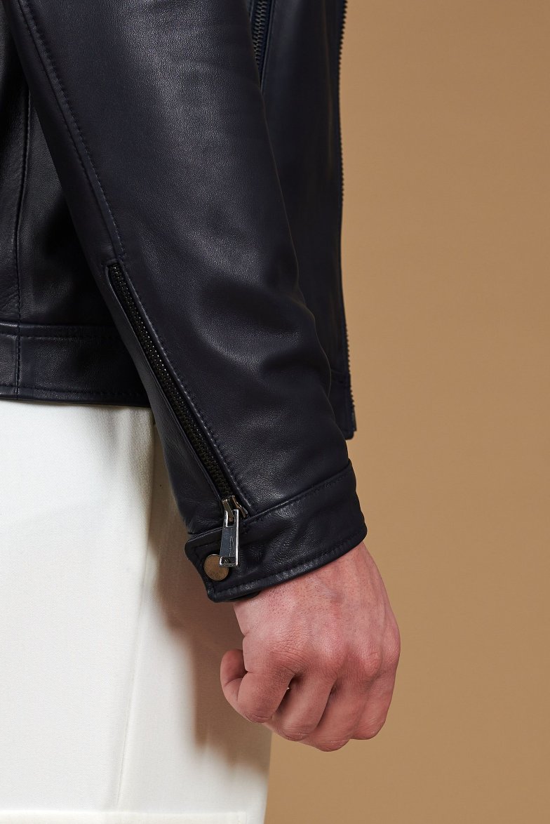 Dunkelblaue lederjacke nappaleder...
