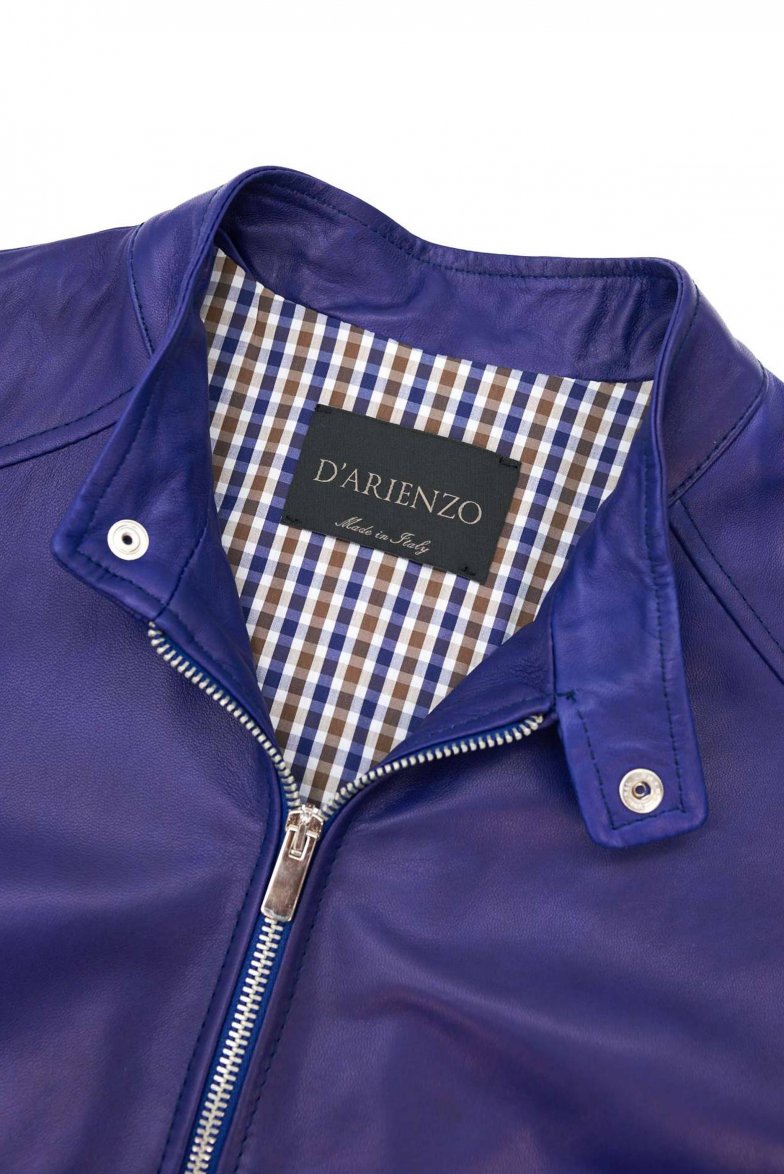 Bluette naturleder lacke biker...
