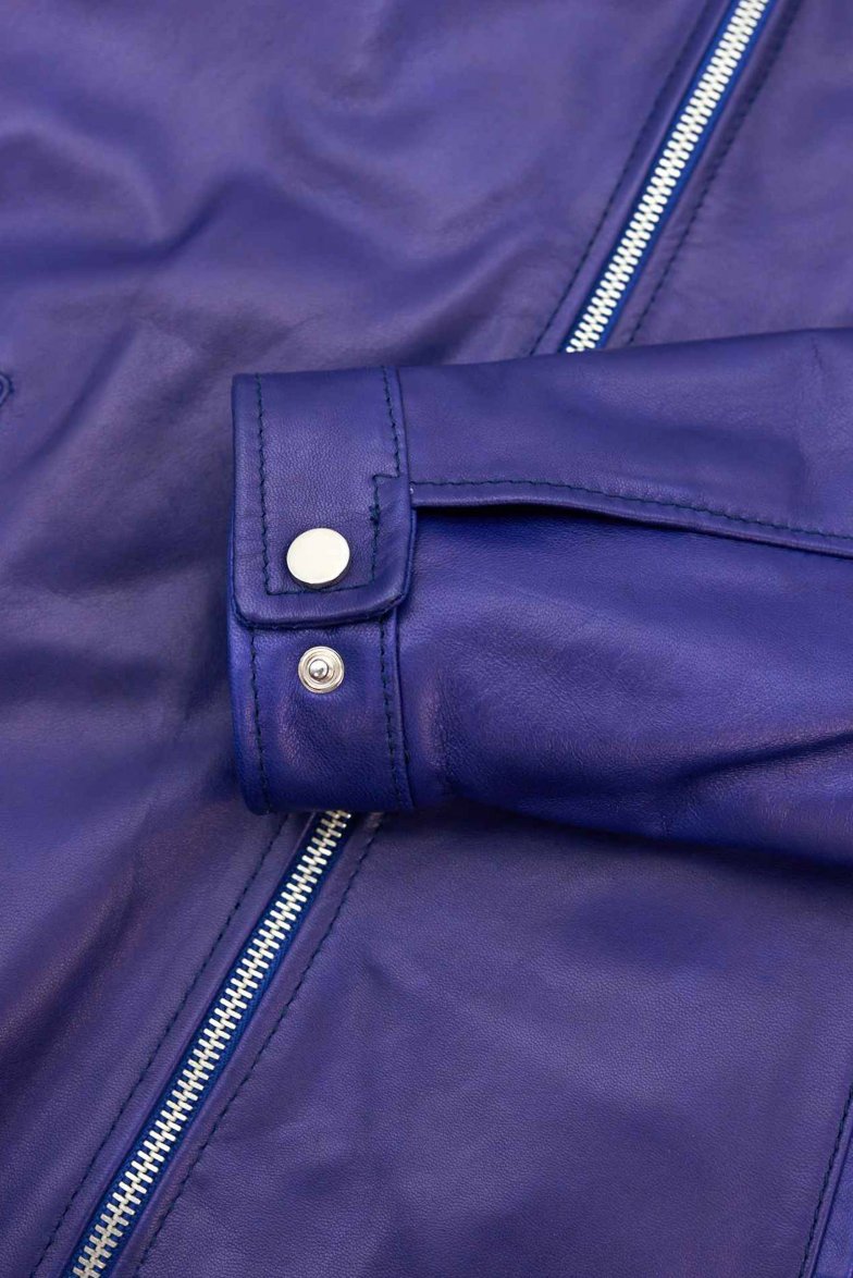 Bluette naturleder lacke biker...