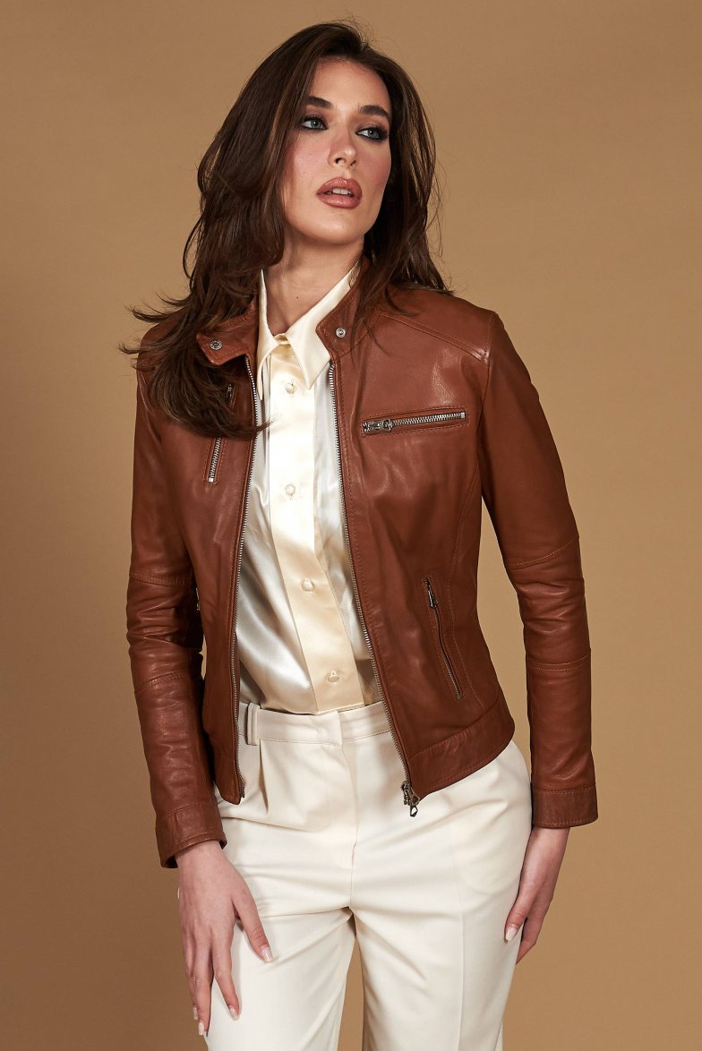 Lederfarben lederjacke bikerjacke...