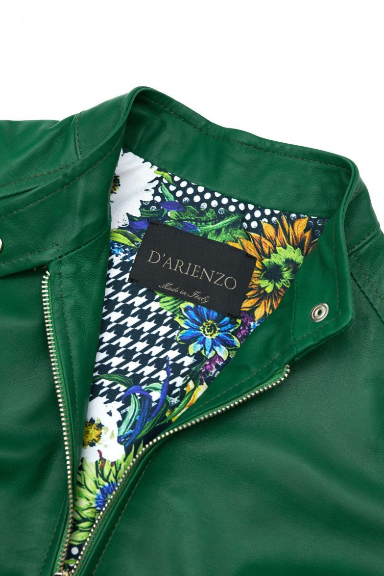 Grüne bikerlederjacke naturleder...