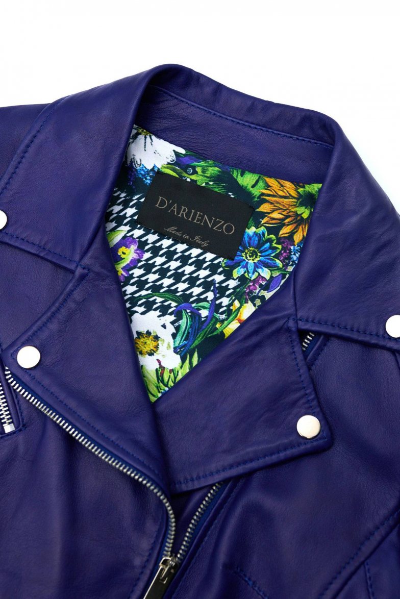 Elektrisches Blau bikerjacke aus...