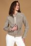 Giacca biker in pelle camoscio traforato grigio effetto liscio