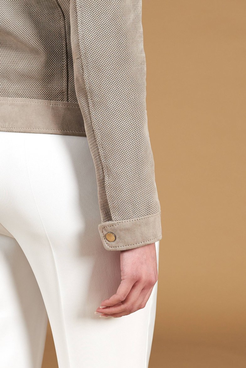 Graue bikerjacke perforiertes...
