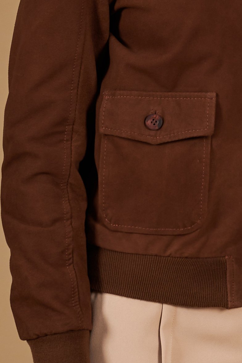 Braune wildlederjacke Bomberjacke mit...