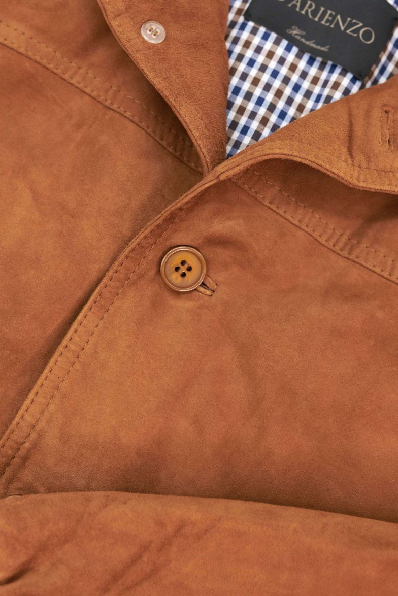 Braune wildlederjacke mit knöpfen...