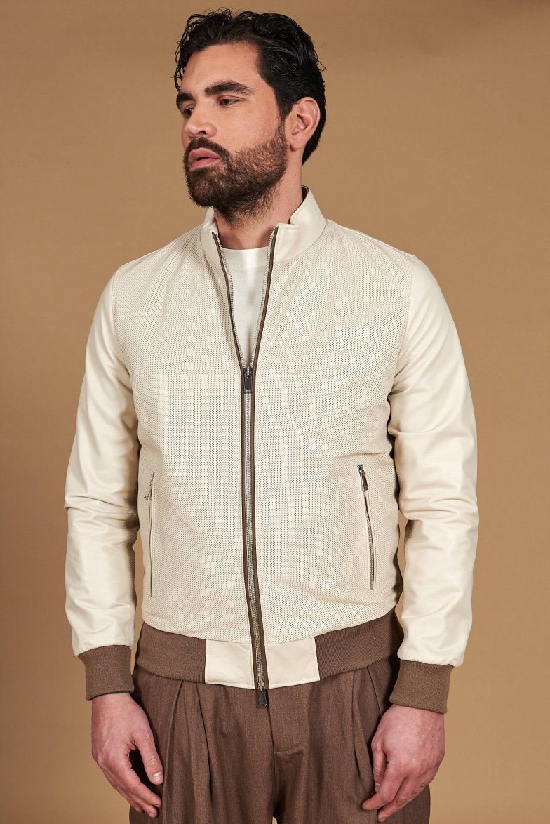 Cremefarben Bomberjacke  aus...