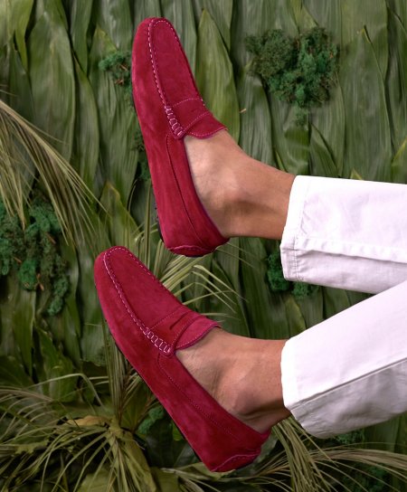 Bordeaux Wildleder Mokassin Schuh für Männer 