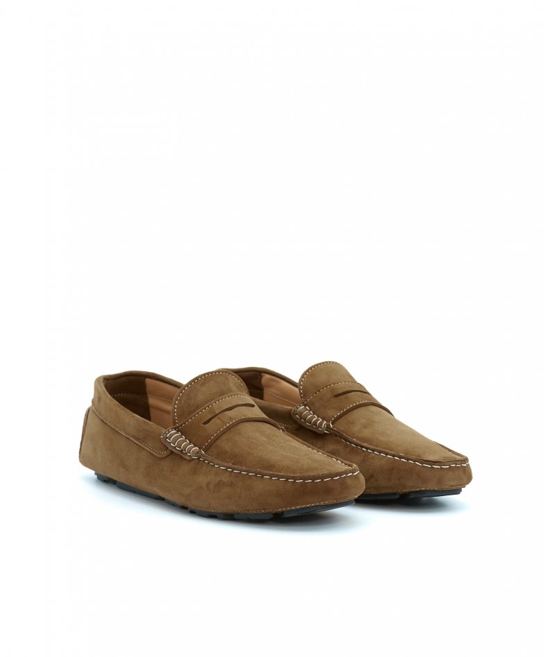 Braune Wildleder Mokassin Schuh für...