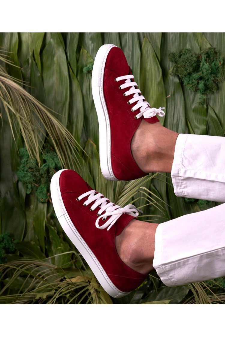 Rote Wildleder Sneakers Schuh für Männer