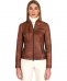Giacca biker in pelle cuoio pull up effetto vintage