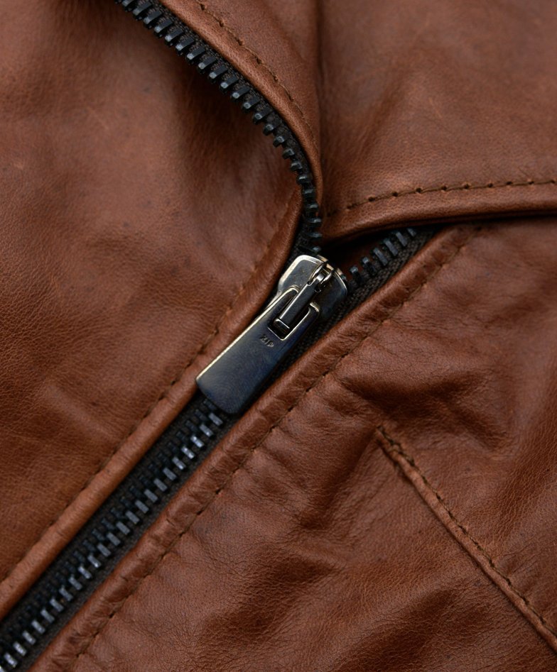 Leder farbe biker-lederjacke mit...