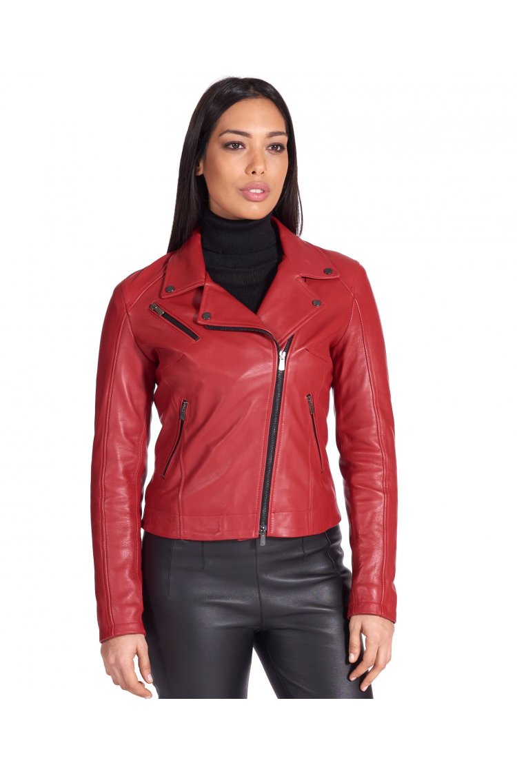 rote bikerjacke aus...