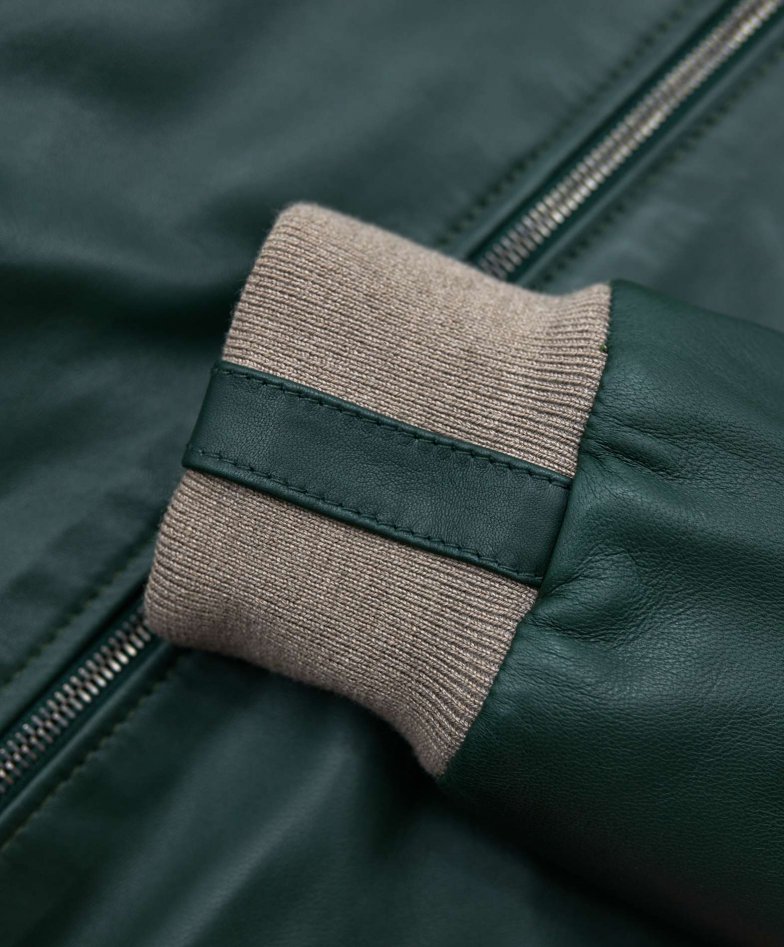 Grüne lederjacke bomberjacke beige...