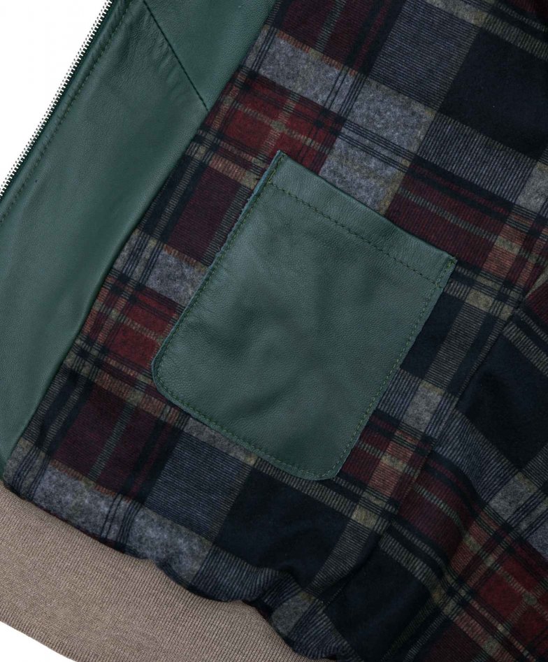 Grüne lederjacke bomberjacke beige...