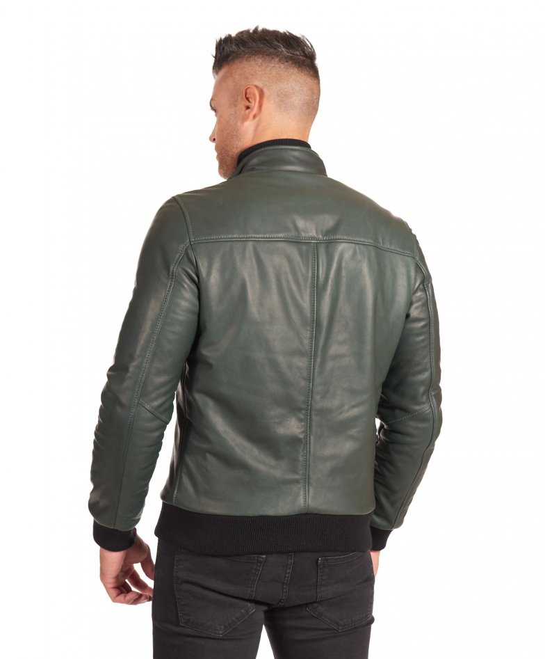Grüne Bomberjacke natur-lederjacke...