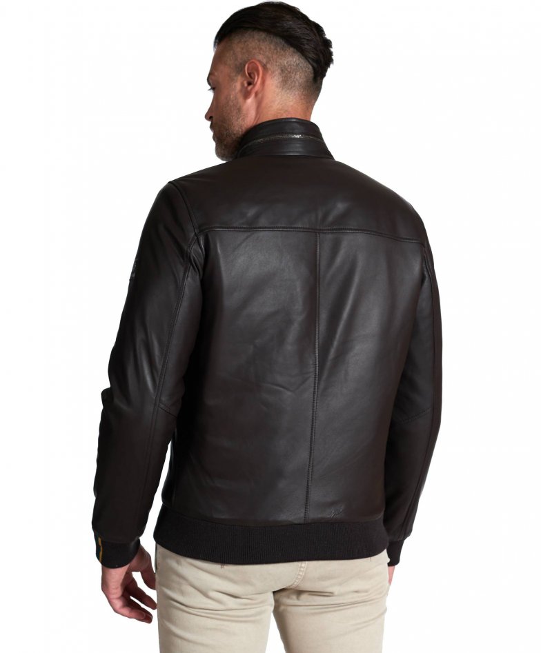 Braune gepolsterter Lederbomber...