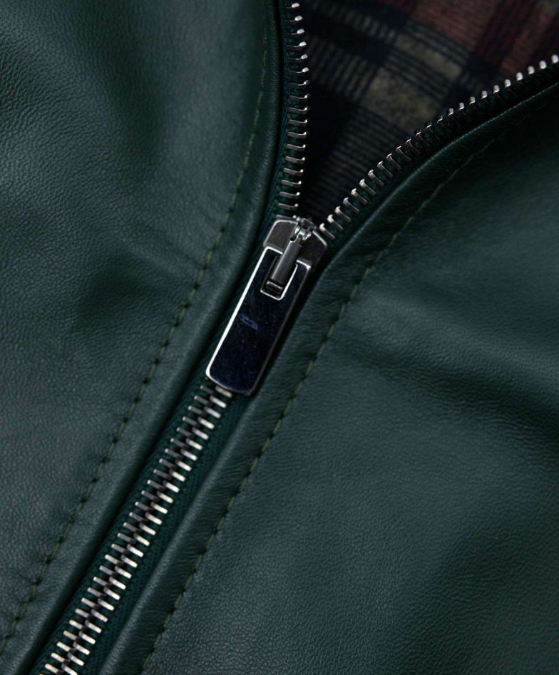 Grüne lederjacke naturleder mit...