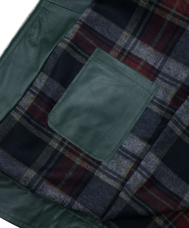 Grüne lederjacke naturleder mit...