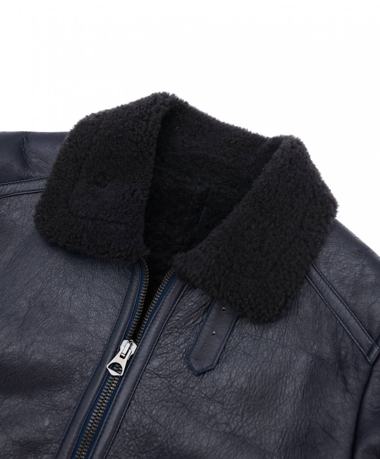 Lederjacke blaue wildleder hemdkragen...