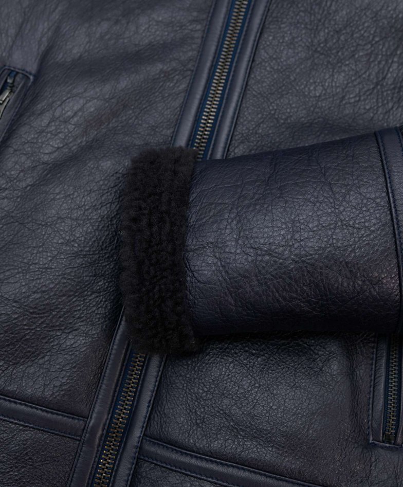 Lederjacke blaue wildleder hemdkragen...