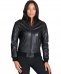 Black nappa lamb leather bomber jacket
