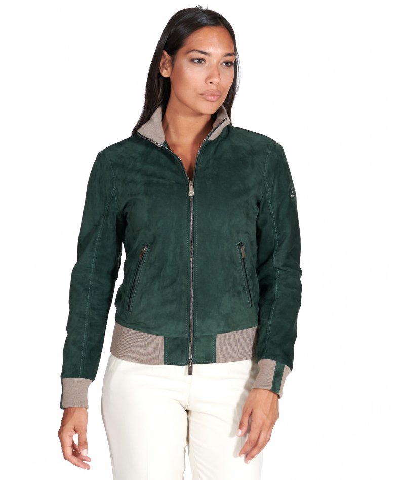 Grüne wildlederjacke bomberjacke...