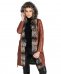 Cappotto in pelle naturale cuoio con cappuccio bordato pelliccia