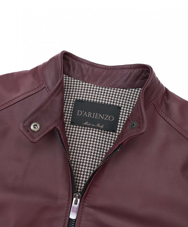 Burgunder bikerjacke naturleder...