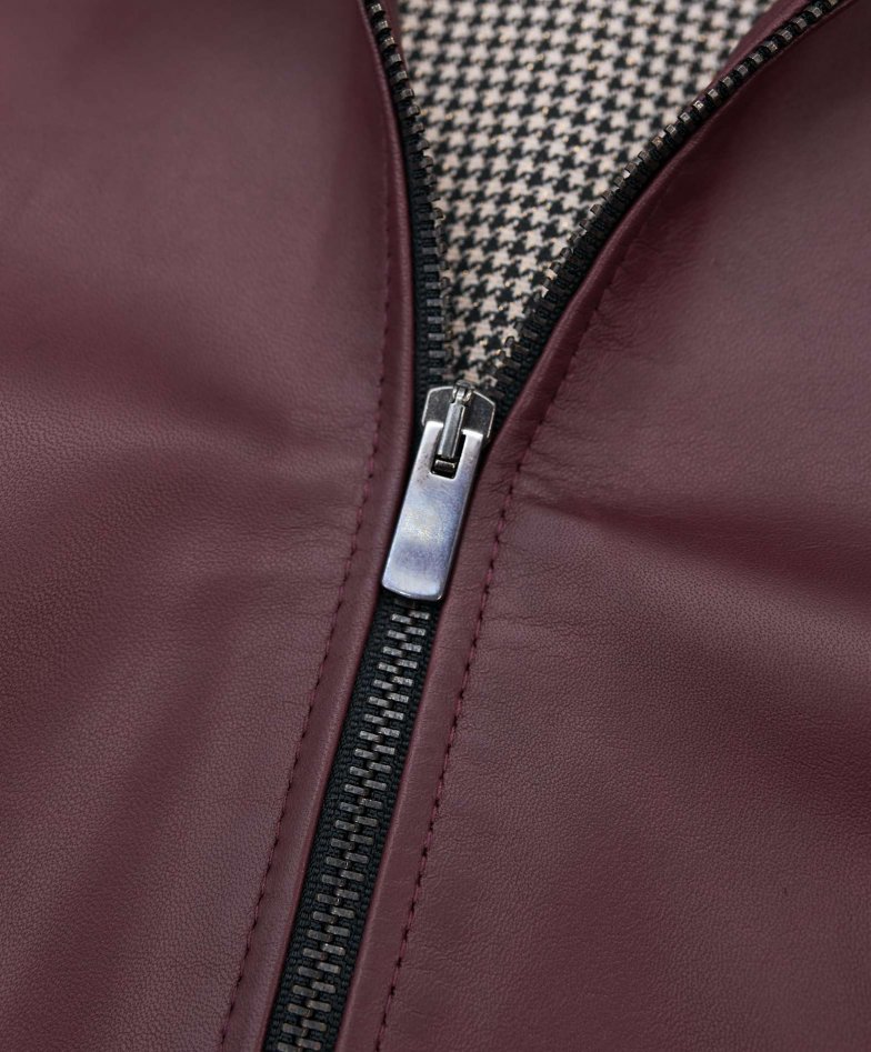 Burgunder bikerjacke naturleder...
