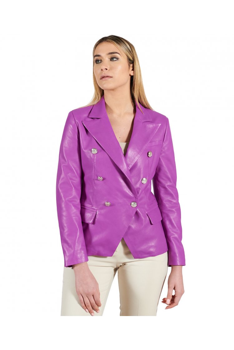 Lila lederblazer...