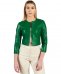 Giacca corta bolero in pelle naturale verde girocollo