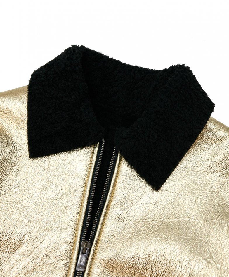 Goldlaminiertes Schaffell bomberjacke...