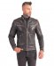 Giacca biker in pelle nera vintage effetto invecchiato