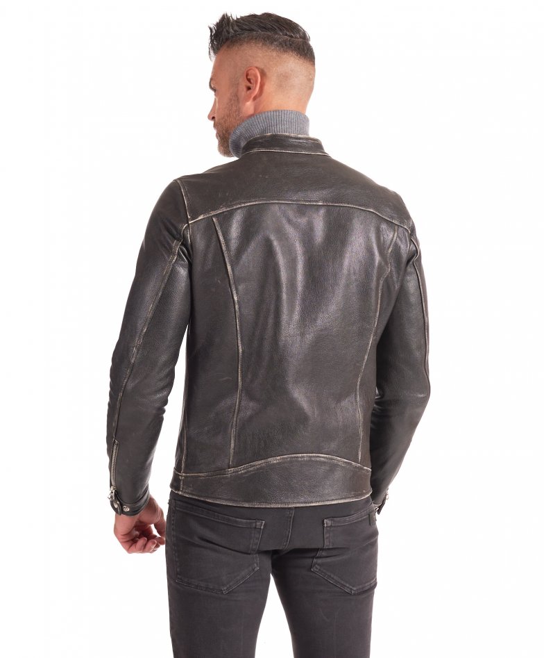Schwarze  lederjacke bikerjacke...