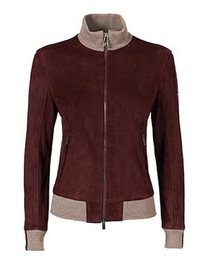 Giacca pelle bordeaux donna